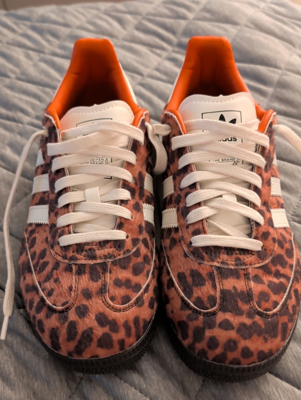 Adidas Women's Samba OG Leopard Print Cream Orange Sneakers